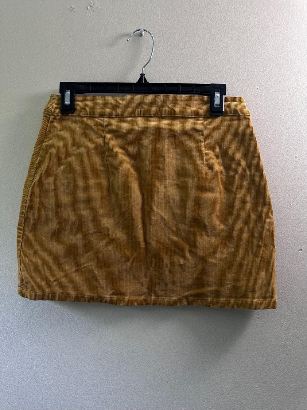 Rue21 Mustard Yellow Corduroy Mini Skirt Zip Front Size M Boho Fall - Picture 2 of 6